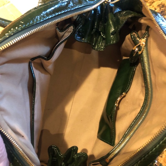 Elie Tahari Green Patent Large Satchel Bag - Picture 8 of 8